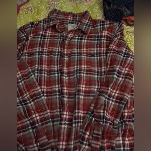 True Craft Red and Blue Casual Button Down Shirt